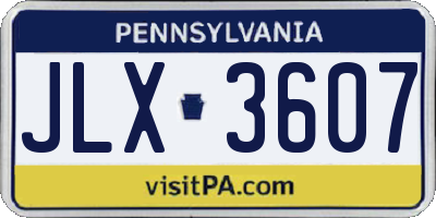 PA license plate JLX3607