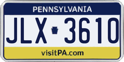 PA license plate JLX3610