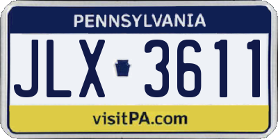 PA license plate JLX3611