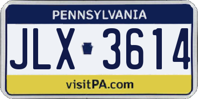 PA license plate JLX3614