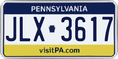 PA license plate JLX3617