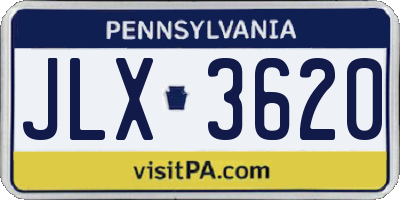 PA license plate JLX3620