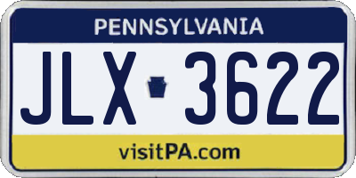 PA license plate JLX3622