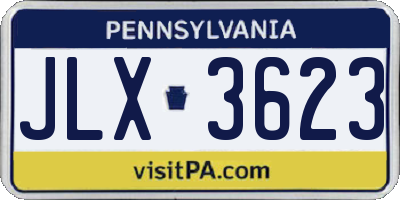 PA license plate JLX3623