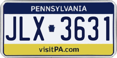PA license plate JLX3631