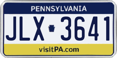 PA license plate JLX3641