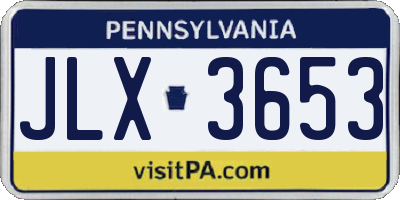 PA license plate JLX3653