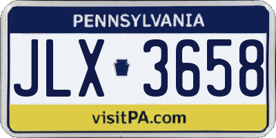 PA license plate JLX3658
