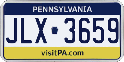 PA license plate JLX3659