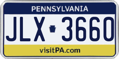 PA license plate JLX3660