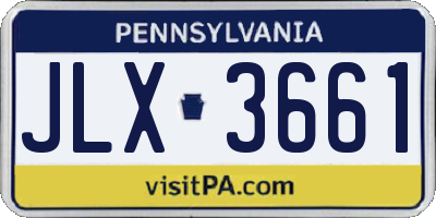 PA license plate JLX3661