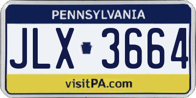 PA license plate JLX3664