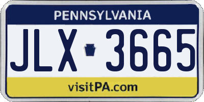 PA license plate JLX3665