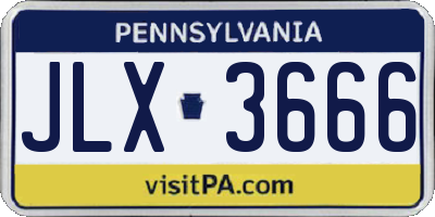 PA license plate JLX3666