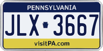 PA license plate JLX3667