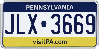 PA license plate JLX3669