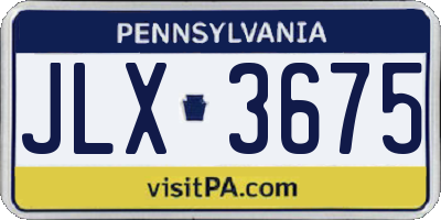 PA license plate JLX3675