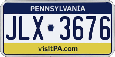 PA license plate JLX3676