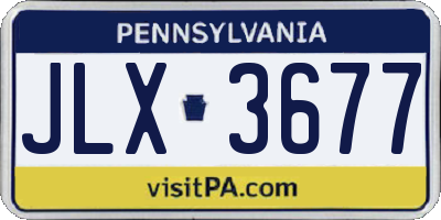 PA license plate JLX3677
