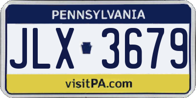 PA license plate JLX3679