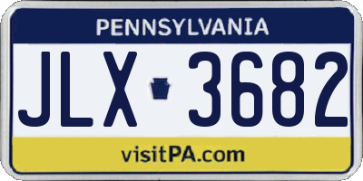 PA license plate JLX3682