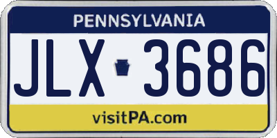 PA license plate JLX3686