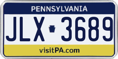 PA license plate JLX3689