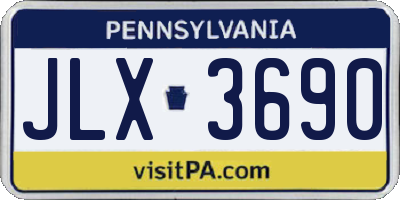 PA license plate JLX3690