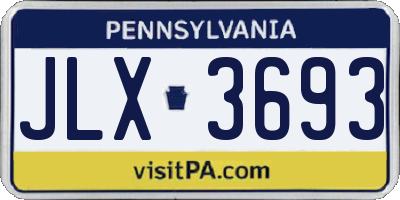 PA license plate JLX3693