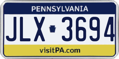 PA license plate JLX3694