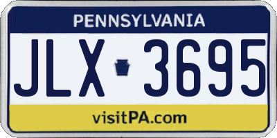 PA license plate JLX3695