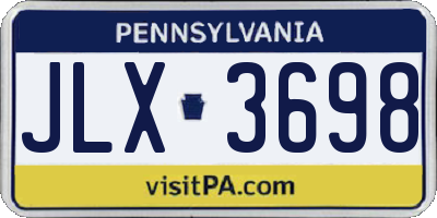 PA license plate JLX3698