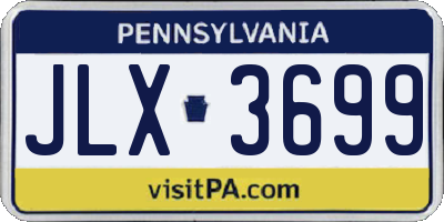 PA license plate JLX3699