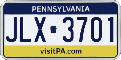 PA license plate JLX3701