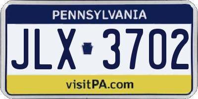 PA license plate JLX3702