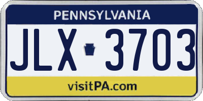 PA license plate JLX3703