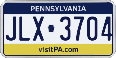 PA license plate JLX3704