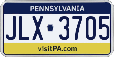 PA license plate JLX3705
