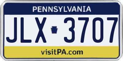 PA license plate JLX3707