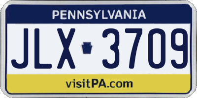 PA license plate JLX3709