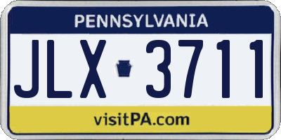 PA license plate JLX3711