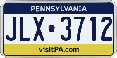 PA license plate JLX3712