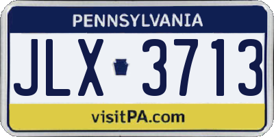 PA license plate JLX3713