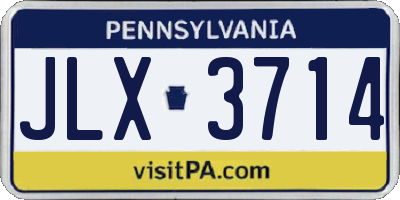 PA license plate JLX3714