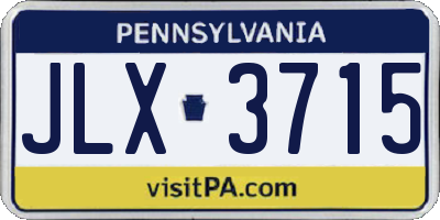 PA license plate JLX3715