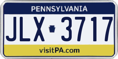 PA license plate JLX3717
