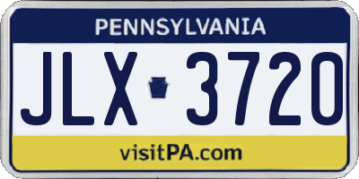 PA license plate JLX3720