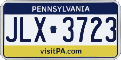 PA license plate JLX3723