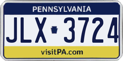PA license plate JLX3724