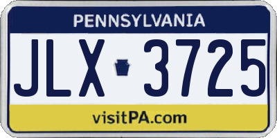 PA license plate JLX3725